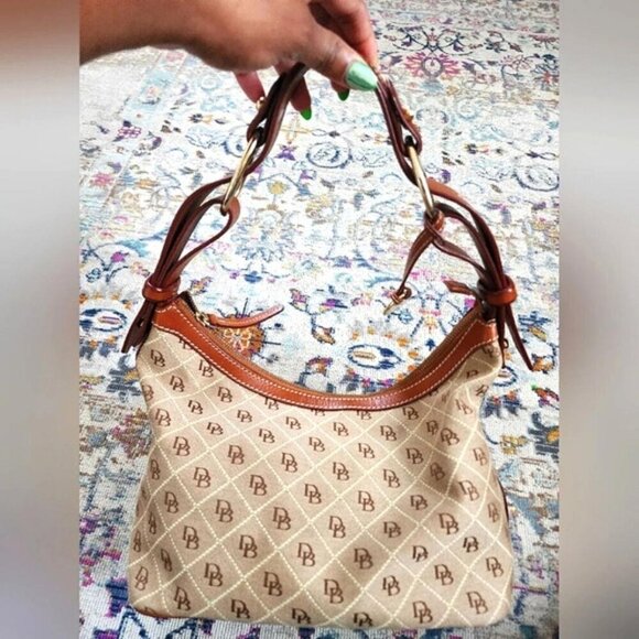 Dooney Bourke Handbags - Dooney Bourke Women's Brown Signature Canvas Bucket Purse